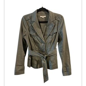 RW&CO Olive Army Green Safari Cargo Belted Short Jacket Size Medium